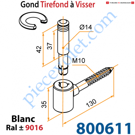 Burgaud Gond Tirefond Visser Longueur Mm Axe Mm En