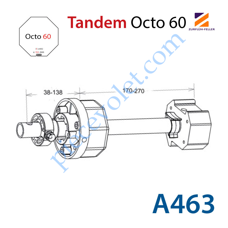 Zurfl H Feller A Tandem Octo Axe Longueur Mm Mm M Le