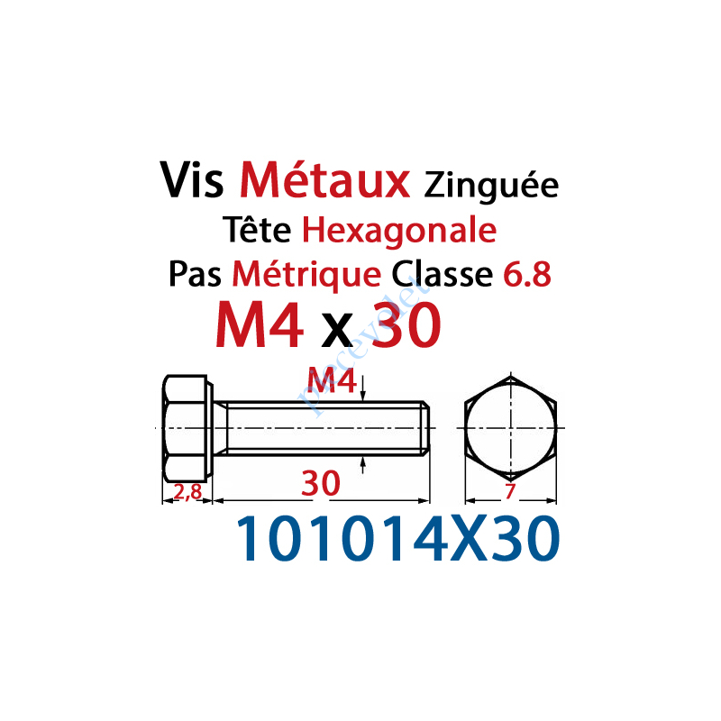 Emile Maurin X Vis M Taux T Te Hexagonale Zingu E X Mm Filetage Total Classe