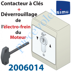 Simu 2008778 Boîte Métallique à Clés en Applique Renferme 1 inverseur  Montée et Descente et un levier de Débrayage de l'Electro