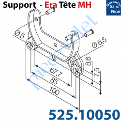 Support Nice Era Tête MH en Zamac Largeur 100mm 4 Trous...