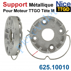 625.10010 Support Métallique TT Go Tête M Percé de 2 Trous Fraisés diamètre 6,2 mm et 2 Trous Taraudés M6 entr'axes 48 mm