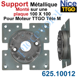 625.10012 Support Métallique TT Go Tête M 100x100 4 Trous Fraisés Diamètre 5,2 dans les 4 Angles entre-axes 85mm