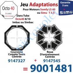 9001481 Jeu d'Adaptation pour Moteur T 3.5 ou LS 40 dans Tube Octo 40 Imbac  8/10                          ( 9147545+9147327)