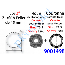 9001498 Jeu d'Adaptation pour Moteur T 3.5 ou LS 40 dans Tube Zf 45 5/10