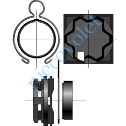 9410624 Support de Moteur Somfy LT 50 pour Caisson Elket à Tiroir de 68 ou 88 mm Avec Anneau d'Arrêt à Boucle