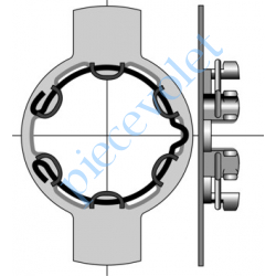 9410701 Support Métallique Non Percé Moteur LT 50 Couple Maxi 50 Nm