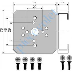 9500618 Support Moteur Universel en C Ls 40 LT 50 etc. sur Modulo, Lucobay, Cvr, Starbox, Schuco  Avec Visserie