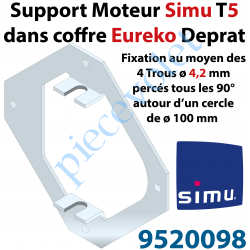 9520098 Support Moteur T5 Etrier sur Plaque Pour Caisson Eureko Deprat