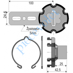 9763506 Support Métallique Déporté de 20 mm Moteur LT 50 Couple Maxi 50 Nm