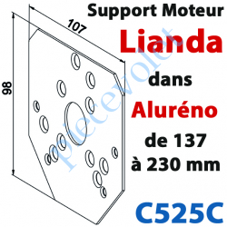 C525C Support Moteurs Lianda série NR1 dans Aluréno