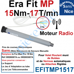 EFITMP1517 Moteur Nice Radio Era Fit MP 15/17 Av FdC Electro & Fréquence 433,92MHz Rolling Code M 50 sans Mds