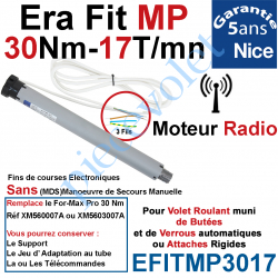 EFITMP3017 Moteur Nice Radio Era Fit MP 30/17 Av FdC Electro & Fréquence 433,92MHz Rolling Code M 50 sans Mds