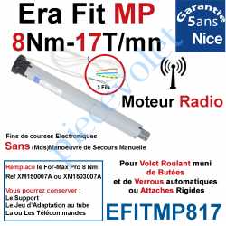 EFITMP817 Moteur Nice Radio Era Fit MP 8/17 Av FdC Electro & Fréquence 433,92MHz Rolling Code M 50 sans Mds