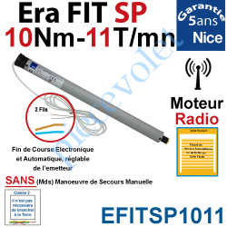 EFITSP1011 Moteur Nice Radio Era Fit SP 10/11 Av FdC Electro & Fréquence 433,92MHz Rolling Code S 35 sans Mds