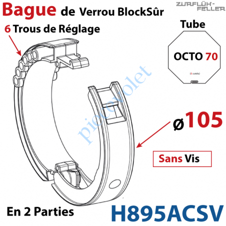 Zurfl H Feller H Acsv Bague En Parties De Verrou Automatique Blocks R Pour Tube Octo