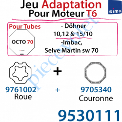 Jeu d'Adaptation pour Moteur T 6 dans Tube Octo 70 Döhner...