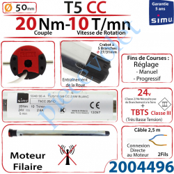 Moteur Simu Filaire T5CC 20/10 24 v