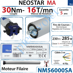 Moteur Nice Filaire NéoStar MA 30/16 Avec Fins de Courses...