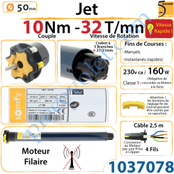 Moteur Jet Vitesse Rapide 10/32 LT 50 sans Mds