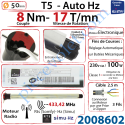 Moteur Electronique Radio T5 Auto Hz 8/17 Rts Réglage...