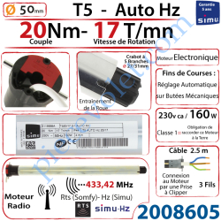 Moteur Electronique Radio T5 Auto Hz 20/17 Rts Réglage...