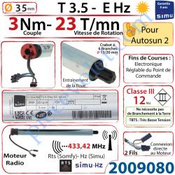 Moteur T3,5 E Hz CC 3/23 12 v cc sans Mds pour Autosun 2