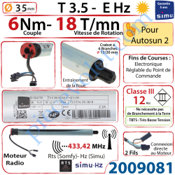 Moteur T3,5 E Hz CC 6/18 12 v cc sans Mds pour Autosun 2