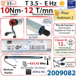 Moteur T3,5 E Hz CC 10/12 12 v cc sans Mds pour Autosun 2