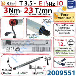 Moteur T3,5 E B Hz io CC 3/23 12 v cc sans Mds pour...