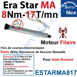 Moteur Nice Filaire Era Star MA 8/17 Av FdC Electroniques...