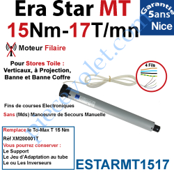 Moteur Nice Filaire Era Star MT 15/17 pour Store Toile...