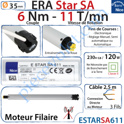 Moteur Nice Filaire Era Star SA 6/11 Av FdC Electronique...