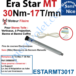 Moteur Nice Filaire Era Star MT 30/17 pour Store Toile...