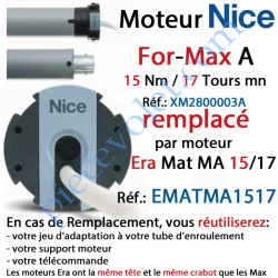 Moteur Nice Radio For-Max A 15/17 Av FdC Electro &...