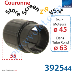 Couronne Store Zip VS-Z pour Moteurs ø 45 dans Tube Rond...