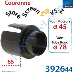 Couronne Store Zip VS-Z pour Moteurs ø 45 dans Tube Rond...