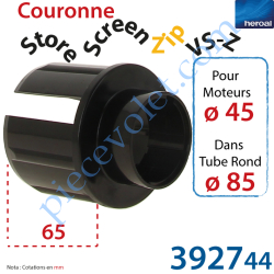 Couronne Store Zip VS-Z pour Moteurs ø 45 dans Tube Rond...