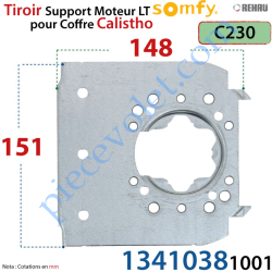 Tiroir Support Moteur Somfy LT Sans Clip en Acier...