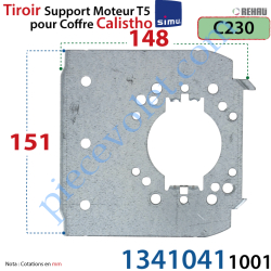 Tiroir Support Moteur Simu T5 Sans Clip en Acier...