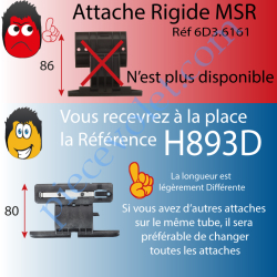 Attache Rigide Msr d'1 Charnière pour Lame 8-9 mm...