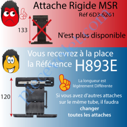 Attache Rigide Msr de 2 Charnières pour Lame 8-9 mm...