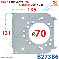 Tiroir Percé ø 70 en Acier Galvanisé 15/10 pour Lucoroll 200