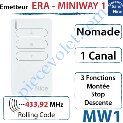 Emetteur Era-MiniWay MW1 Nomade 3 Fonctions 1 Canal...