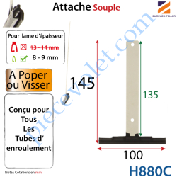 Attache Tablier Noire Longueur 145 mm à Visser pour Lame...