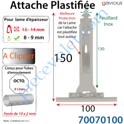 Attache Tablier Plastifiée à Clipper sur Tube avec fentes...