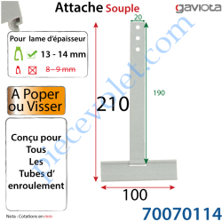 Attache Tablier Laquée Gris et Inox à Poper sur Tube pour...